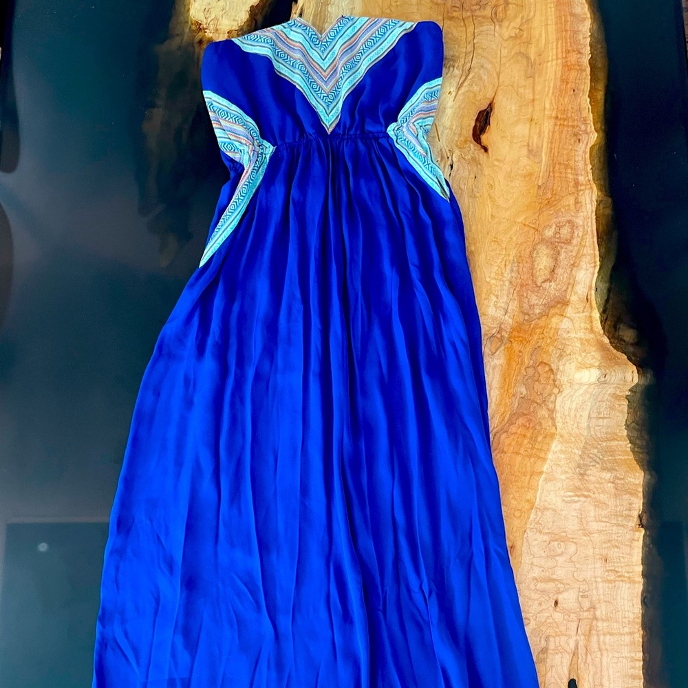 3 FOR $15!!! Bright Blue Strapless Bohemian Dress